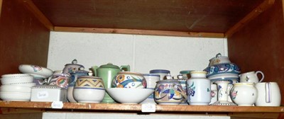 Lot 268 - Shelf of assorted Poole pottery jugs and other assorted items