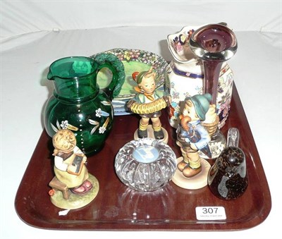 Lot 307 - Three Hummel figures and a quantity of miscellaneous ceramics including Masons, Maling,...