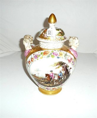 Lot 313 - Dresden Carl Thienie?? vase and cover