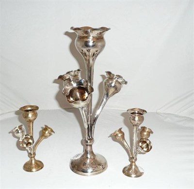 Lot 322 - A silver large epergne and two smaller epergnes (3)