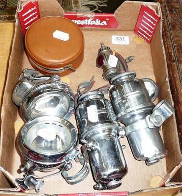 Lot 331 - A box of cycle lamps