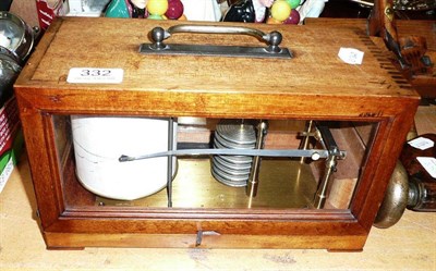 Lot 332 - A French mahogany cased barograph, trademark 'RF', serial number 93300, with eight section...