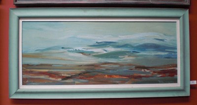 Lot 955 - Joe Hargan (b.1952)  Scottish Coastal Scene Signed, oil on board, 40.5cm by 98cm  Born in...