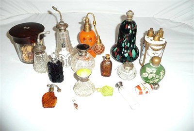 Lot 378 - A collection of eighteen various scent bottles, toilet jars and atomisers