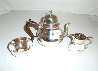 Lot 379 - Silver three piece tea service