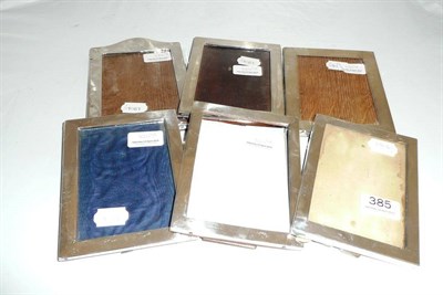 Lot 385 - Six silver photograph frames