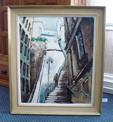 Lot 958 - William Ralph Turner F.R.S.A. (b.1920)  "The Steps, Lyon" Signed and dated (19)73, extensively...