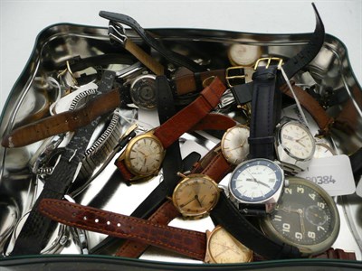 Lot 413 - Eighteen gentlemen's wristwatches and a Zenith pocket watch