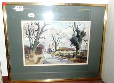 Lot 495 - J Barrie Haste, watercolour cottage near Hudswell Richmond