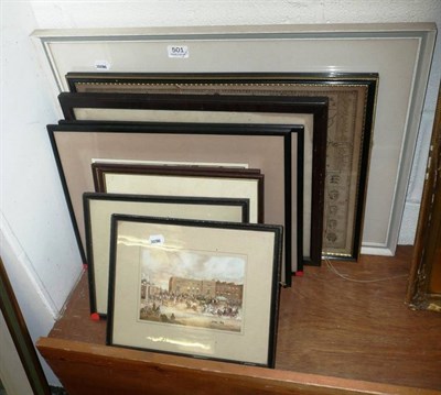 Lot 501 - Framed map West Riding of Yorkshire, framed watercolour and other assorted pictures and prints (9)