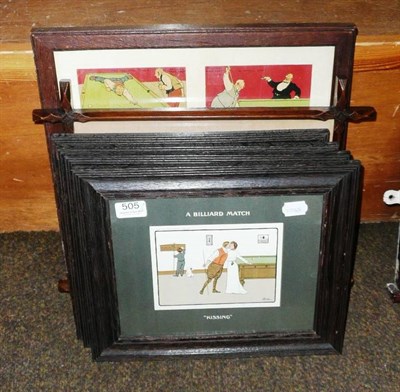 Lot 505 - Snooker interest - six framed coloured prints