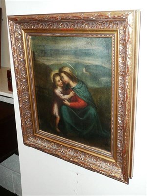 Lot 513 - Madonna and child, oil on canvas