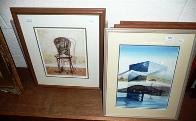 Lot 527 - Two original watercolours by Neil Simone entitled 'Rock Formation' and 'The Screen of Time' and...