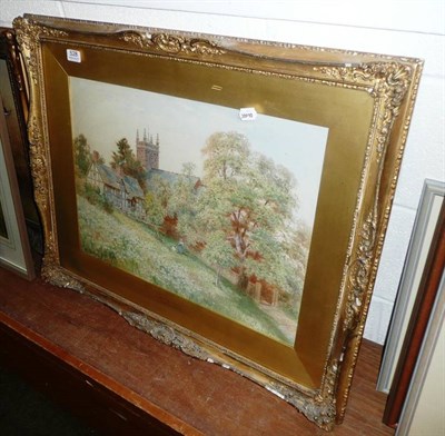 Lot 528 - Gilt-framed watercolour 'Weston Church' by H B Wimbush