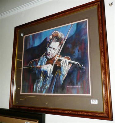 Lot 530 - Framed pastel, Nigel Kennedy