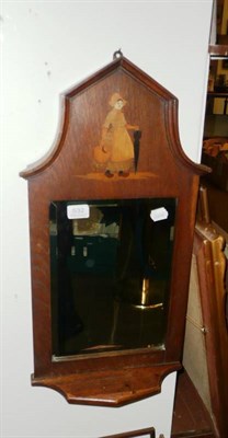 Lot 532 - Oak framed wall mirror with Dutch figure