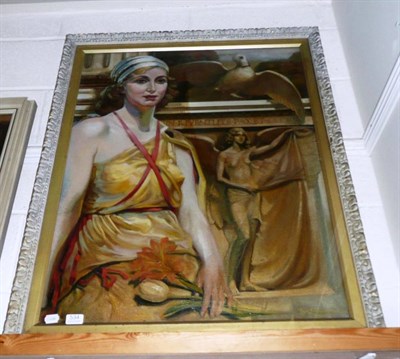 Lot 534 - Ralph Swinden RCA - classical maiden, oil on canvas