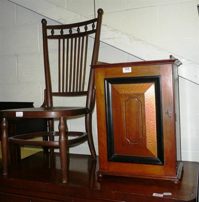 Lot 568 - Bentwood chair and a small walnut cabinet