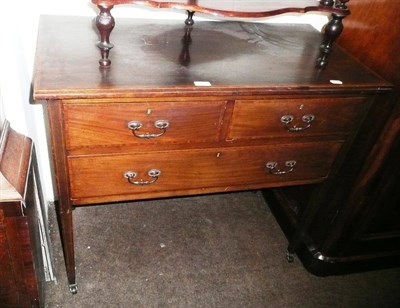 Lot 573 - Edwardian inlaid mahogany and marquetry single door wardrobe and a dressing table