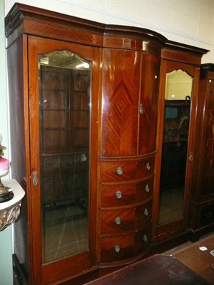 Lot 574 - Edwardian mahogany breakfront wardrobe