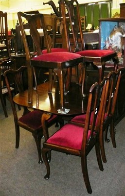 Lot 585 - Drop leaf table and four chairs and two other chairs