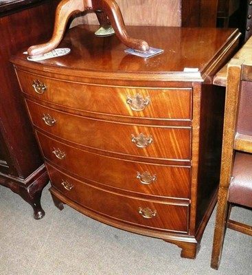 Lot 594 - Reproduction mahogany bow fronted chest