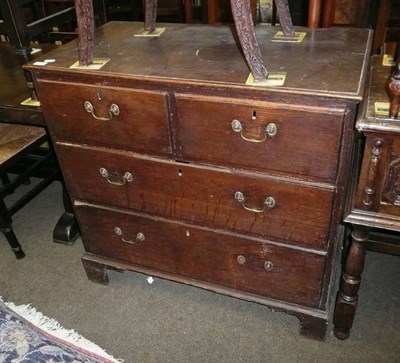 Lot 615 - 18th century oak three height chest