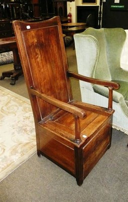 Lot 636 - A 19th century fruitwood lambing-type chair