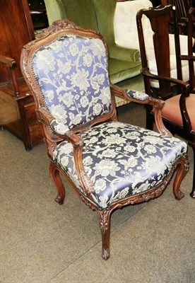 Lot 637 - A French style carved upholstered chair