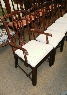 Lot 638 - Set of seven reproduction dining chairs