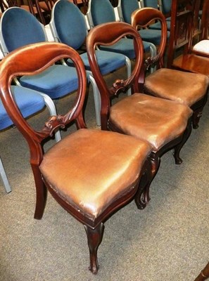 Lot 639 - Three 19th century mahogany dining chairs