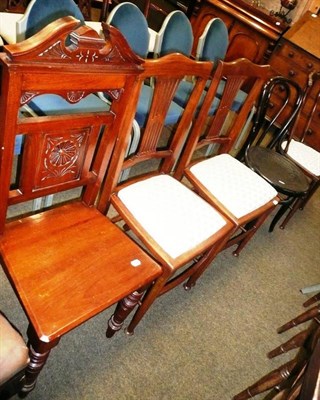 Lot 640 - A pair of chairs, single chair, another and a Bentwood chair (5)