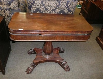 Lot 659 - Early Victorian mahogany fold over tea table (a.f.)