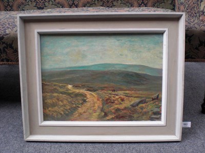 Lot 983 - Joseph Pighills (1902-1984) "Quarry Road, Haworth Moor" Signed, inscribed on the artist's...