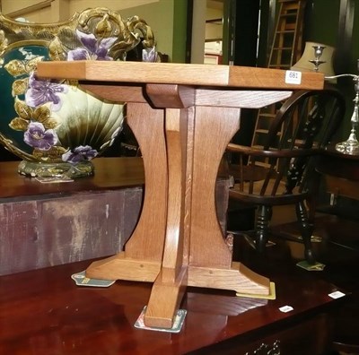 Lot 681 - An oak 'Squirrelman' pedestal table (Wilfred Hutchinson)