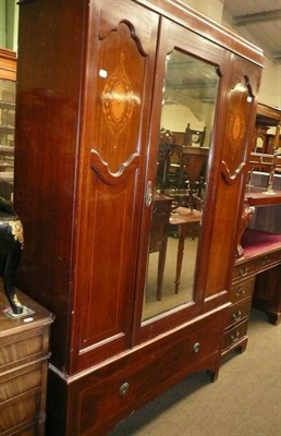 Lot 685 - Inlaid mahogany wardrobe