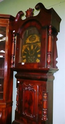 Lot 695 - Early Victorian mahogany longcase clock, painted dial, G M Collingwood, Middlesbrough