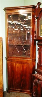 Lot 696 - Mahogany standing corner display cabinet