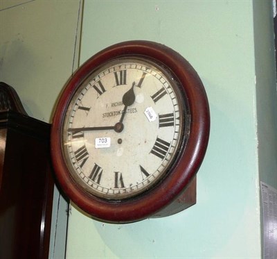 Lot 703 - Wall clock with painted dial, F Richards, Stockton on Tees