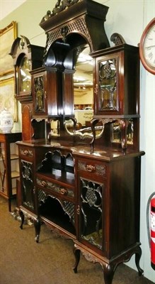 Lot 704 - Mahogany carved mirror-back sideboard