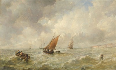 Lot 987 - Edward King Redmore (1860-1941) A Four Masted Barque off a Coastline Signed, oil on board,...