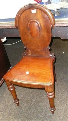 Lot 712 - A pair of 19th century mahogany hall chairs