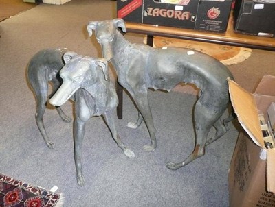 Lot 735 - A pair of metal greyhounds