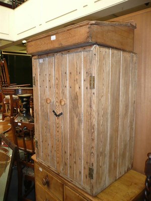 Lot 767 - Pine cupboard and writing slope