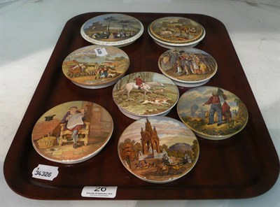 Lot 26 - Eight assorted pot lids including 1851 Crystal Palace souvenir, Sebastopol, Albert Memorial,...
