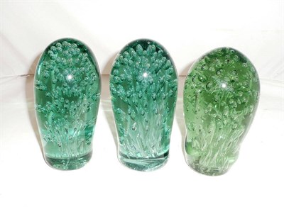 Lot 30 - Three Victorian glass dumps with bubbles