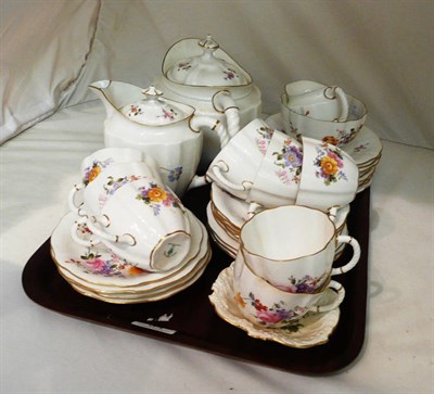 Lot 34 - Royal Crown Derby 'Posies' tea set including a teapot