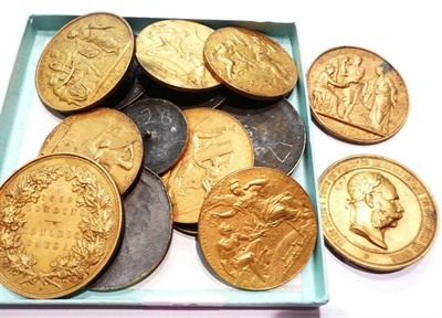 Lot 56 - A quantity of gilt metal medallions commemorating International exhibitions