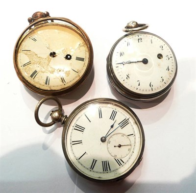 Lot 63 - Two pair cased pocket watches and another (3)