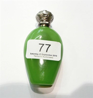 Lot 77 - White metal-mounted scent bottle (lacking stopper)